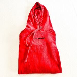 Juicy Couture Velour Red Los Angeles Long Sleeve Hoodie Vintage Y2K Size L